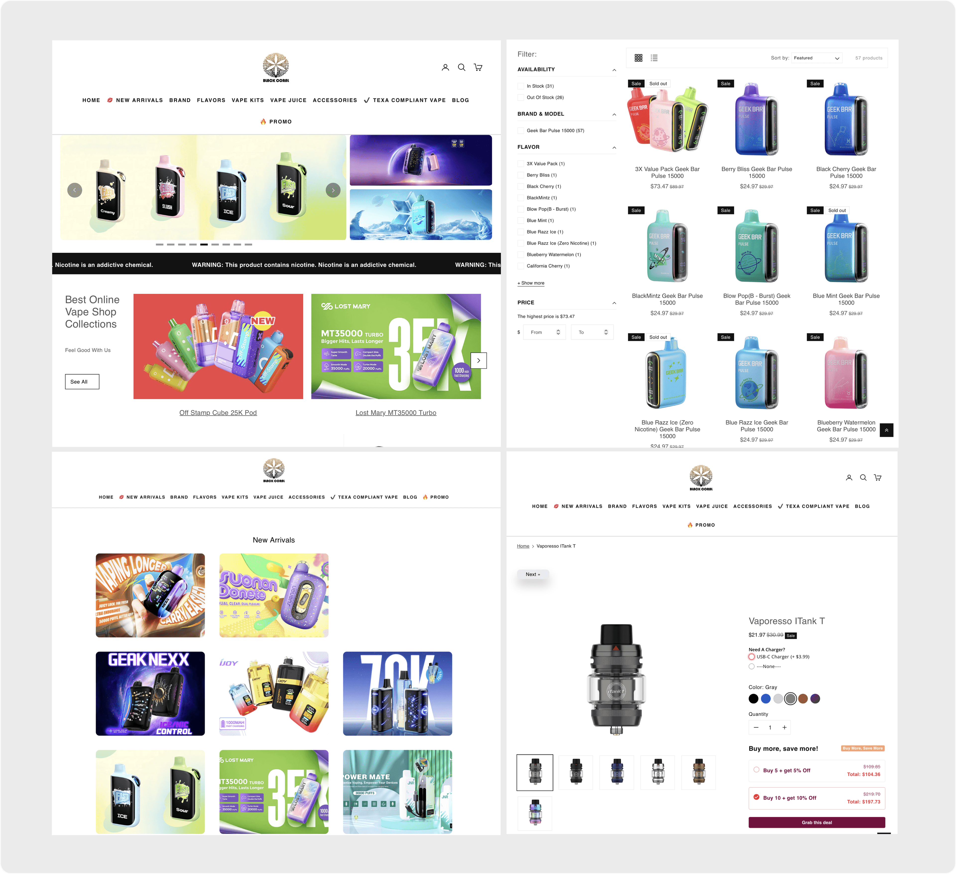 Image showing some of the pages from the websites.