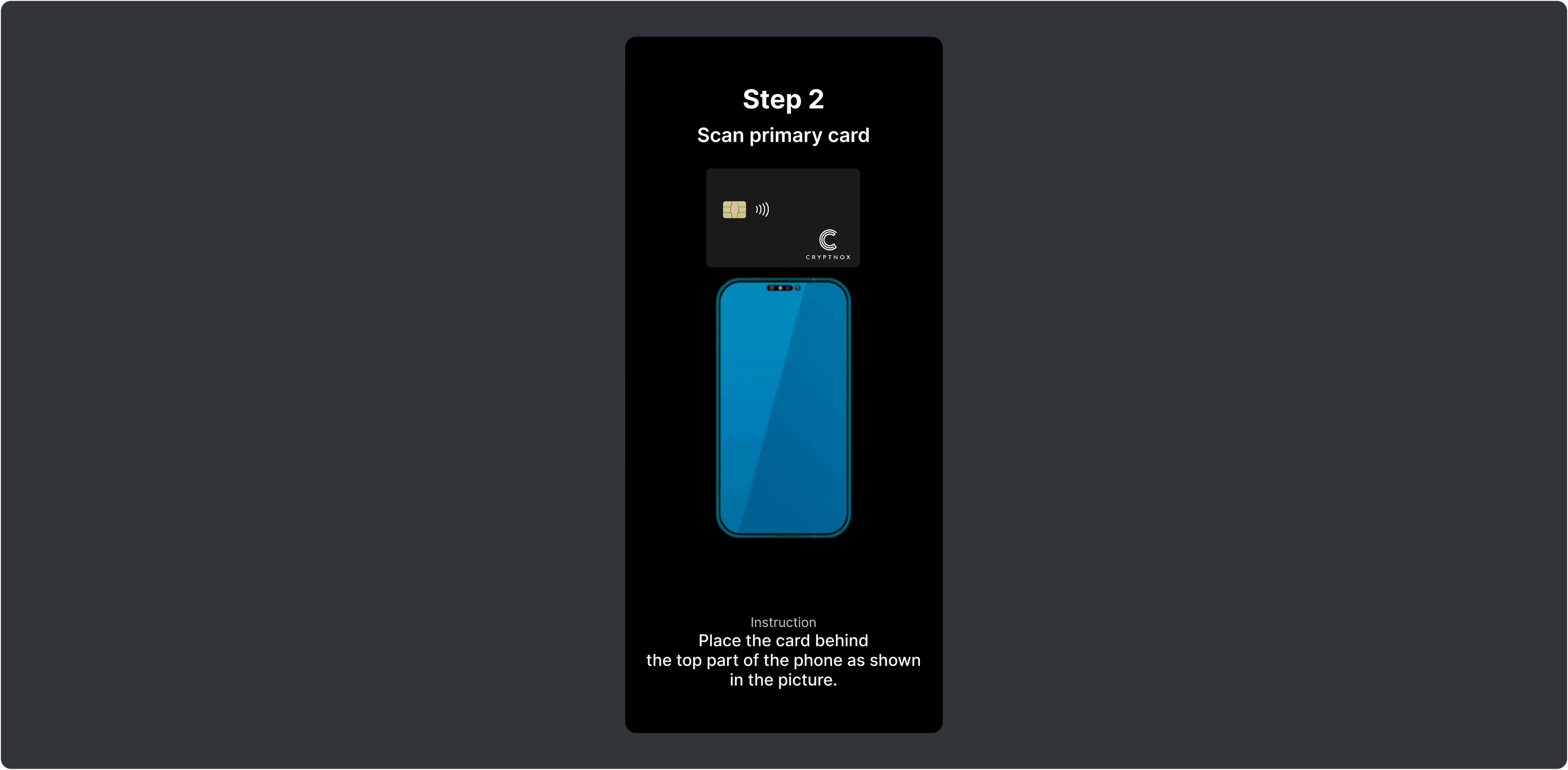 Image showing the animation created for the card scanning.