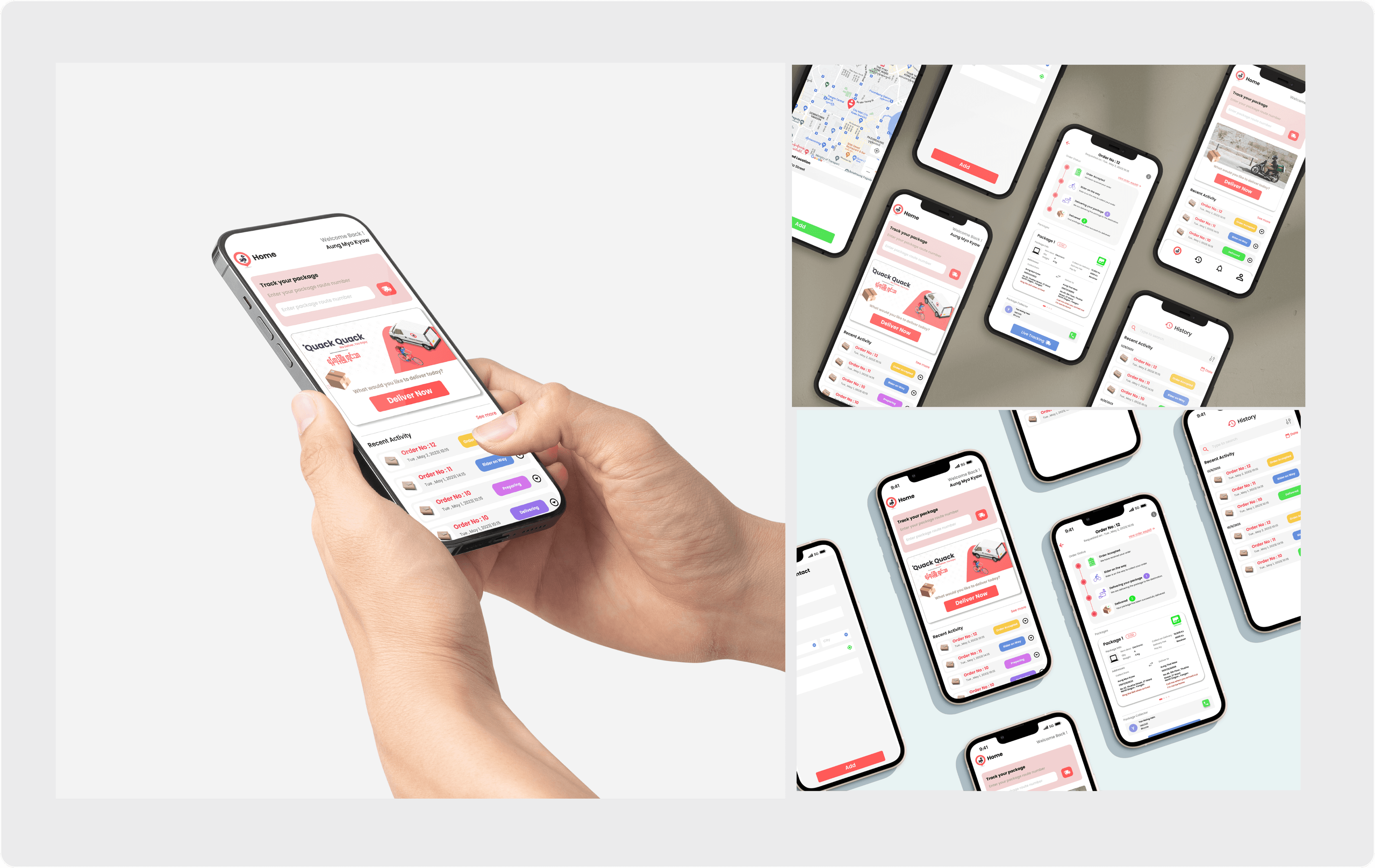 Image showing some of the screens from the application.