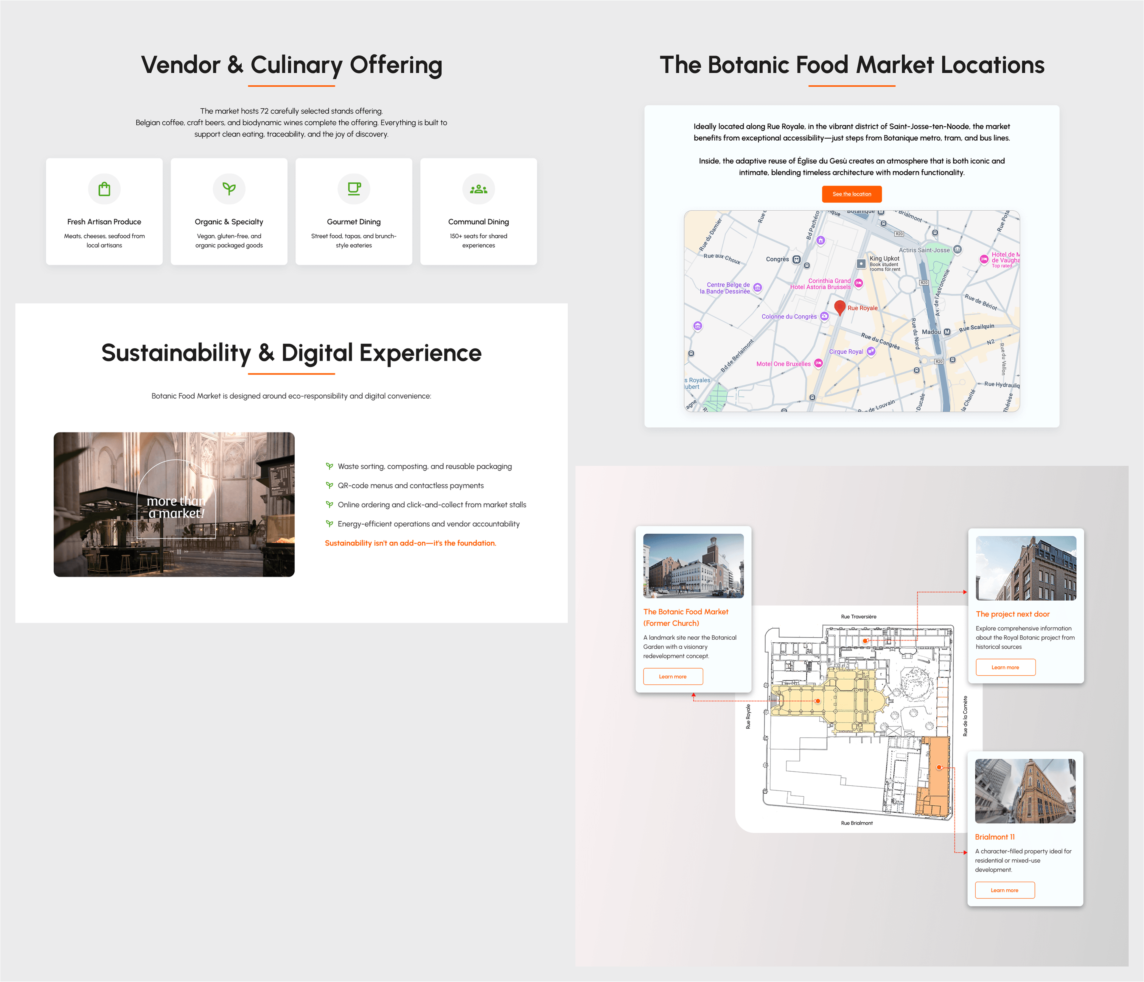 Image showing some of the sections from the design.