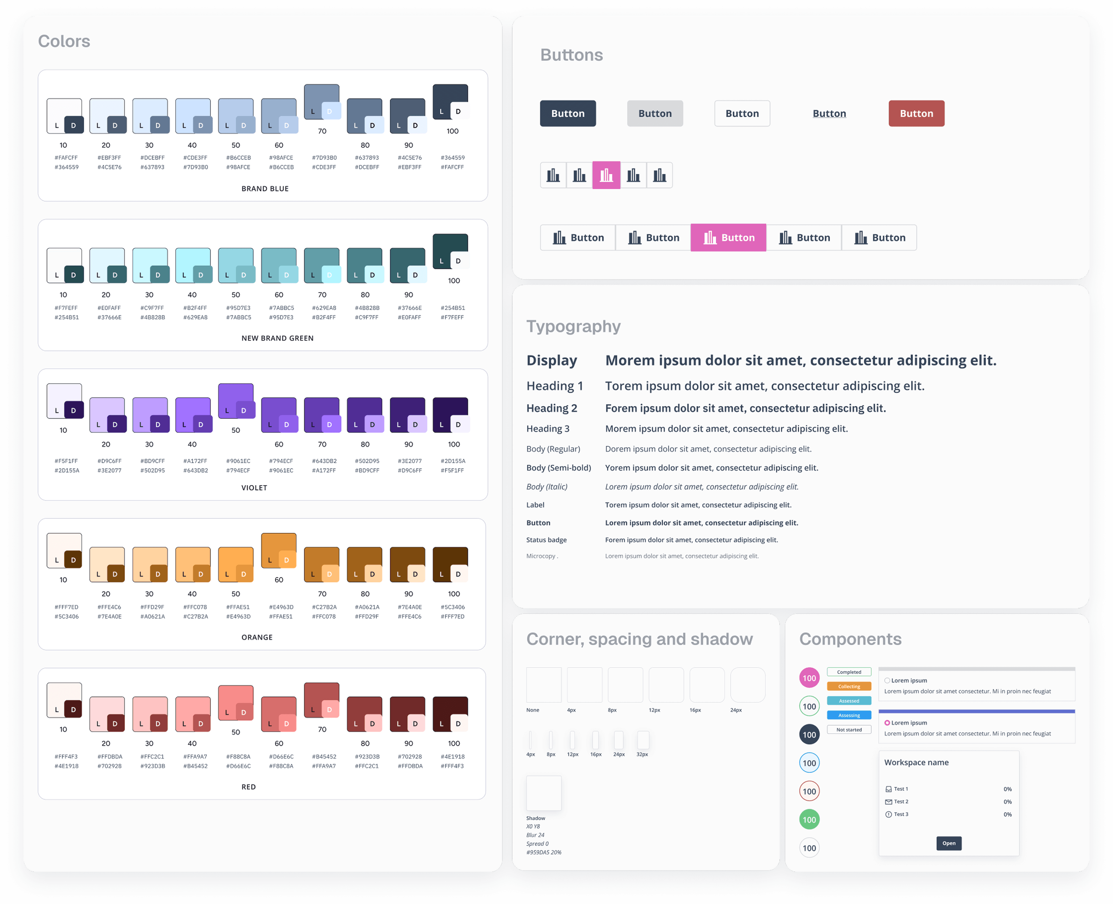 Image showing some examples from the design system we created.